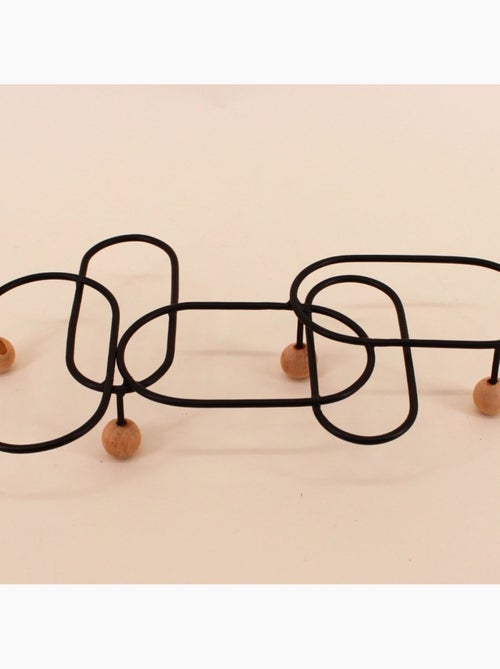 Patère design en métal noir 35x20cm - Kiabi