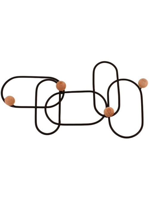 Patère design en métal noir 35x20cm - Kiabi