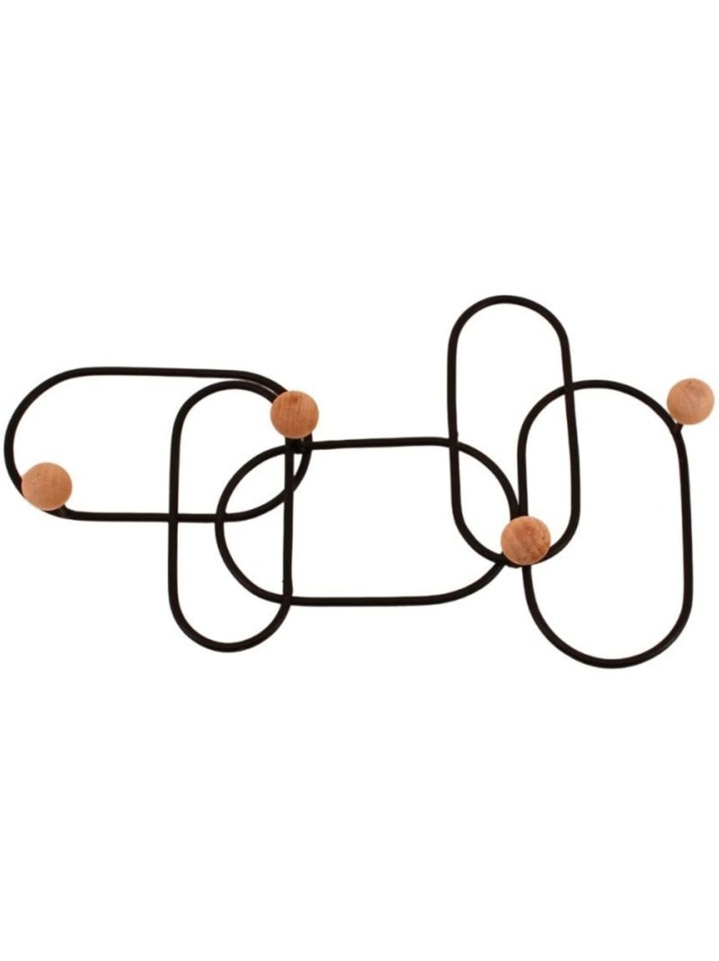 Patère design en métal noir 35x20cm Noir - Kiabi