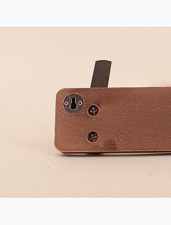 Patère en bois foncé et métal noir 30cm