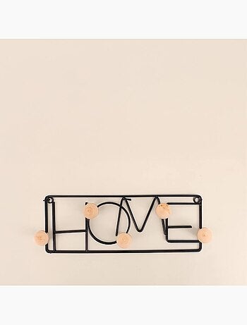 Patère en métal noir "Home" 40cm