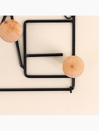 Patère en métal noir "Home" 40cm