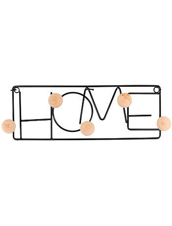 Patère en métal noir "Home" 40cm