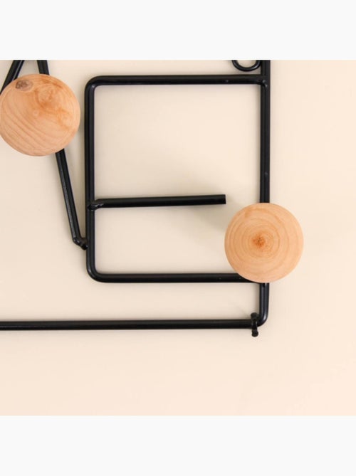 Patère en métal noir "Home" 40cm - Kiabi