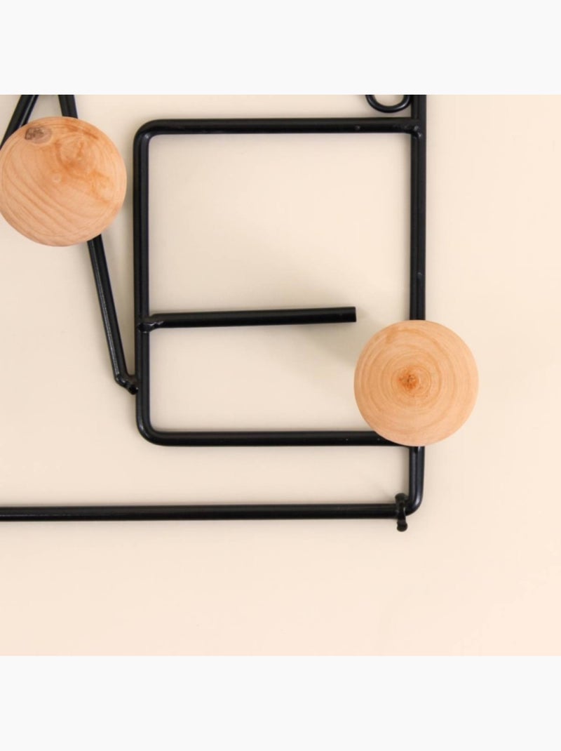Patère en métal noir "Home" 40cm Noir - Kiabi