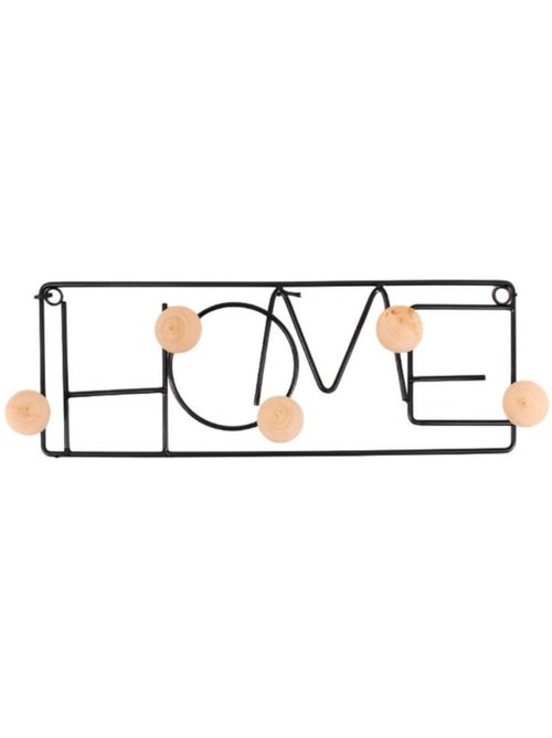 Patère en métal noir "Home" 40cm - Kiabi