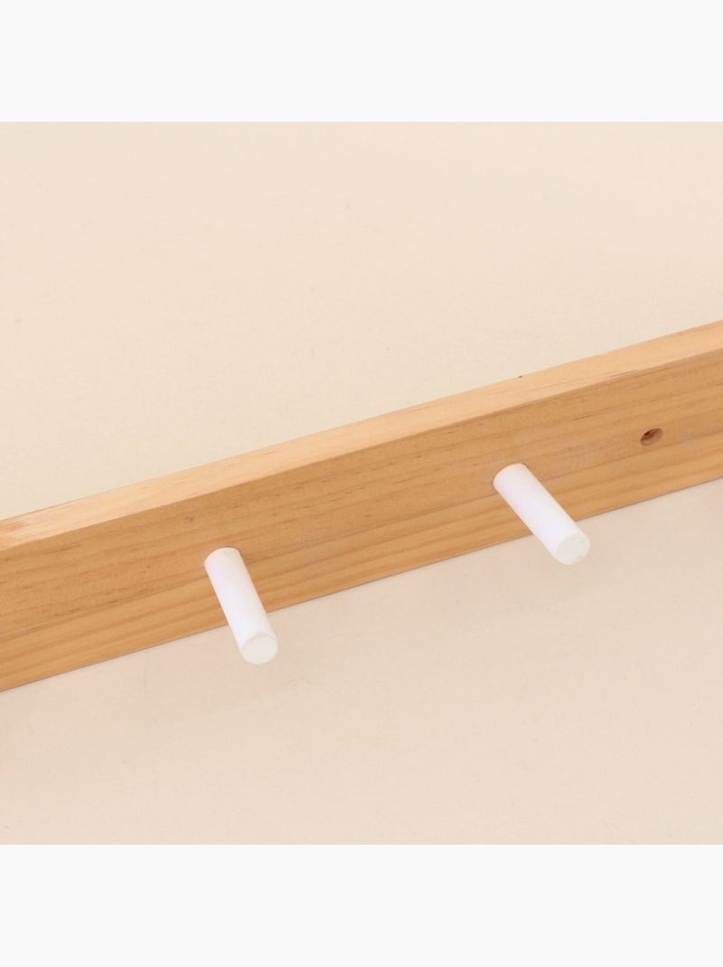 Patère en pin naturel 5 têtes 48x6cm Beige - Kiabi