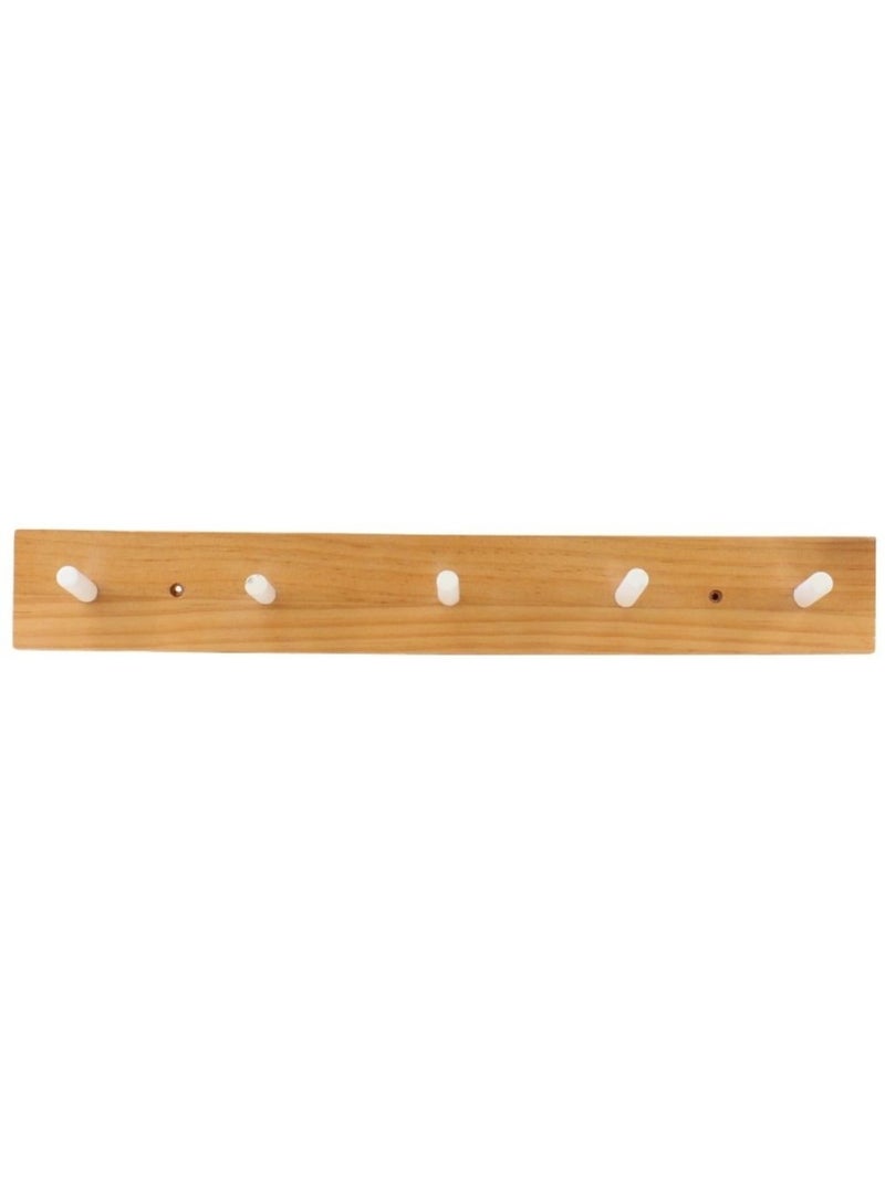 Patère en pin naturel 5 têtes 48x6cm Beige - Kiabi