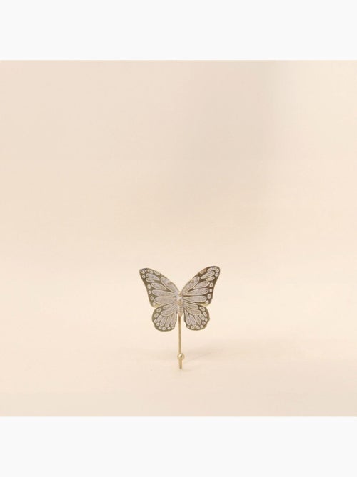 Patère forme papillon doré 11x13cm - Kiabi