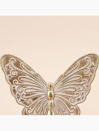Patère forme papillon doré 13x15cm