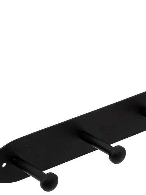 Patère métal 4 têtes noir - Kiabi