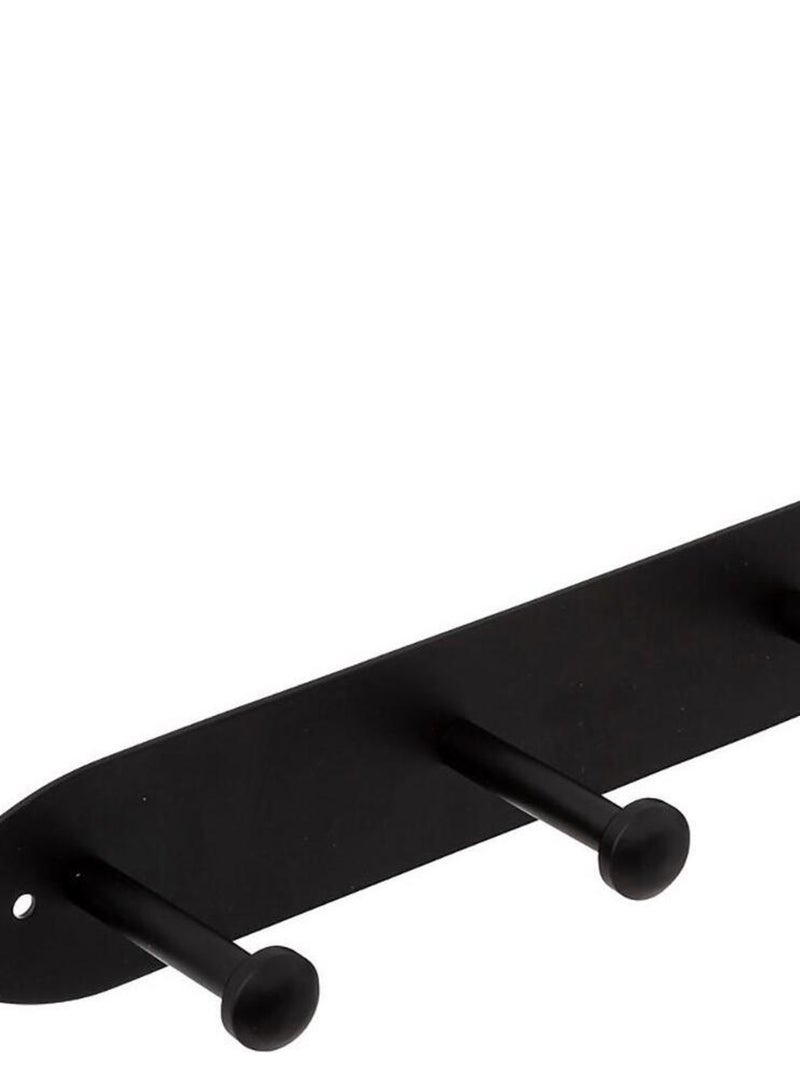 Patère métal 4 têtes noir Noir - Kiabi