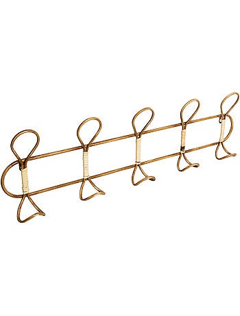 Patère métal 5 crochets effet rotin ryan