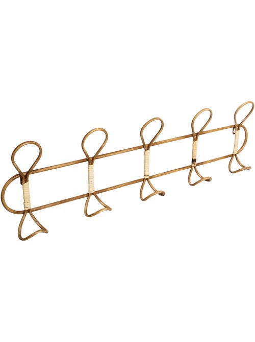 Patère métal 5 crochets effet rotin ryan - Kiabi