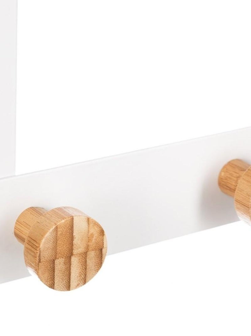Patère métal bambou 5 têtes pour porte blanc Blanc - Kiabi