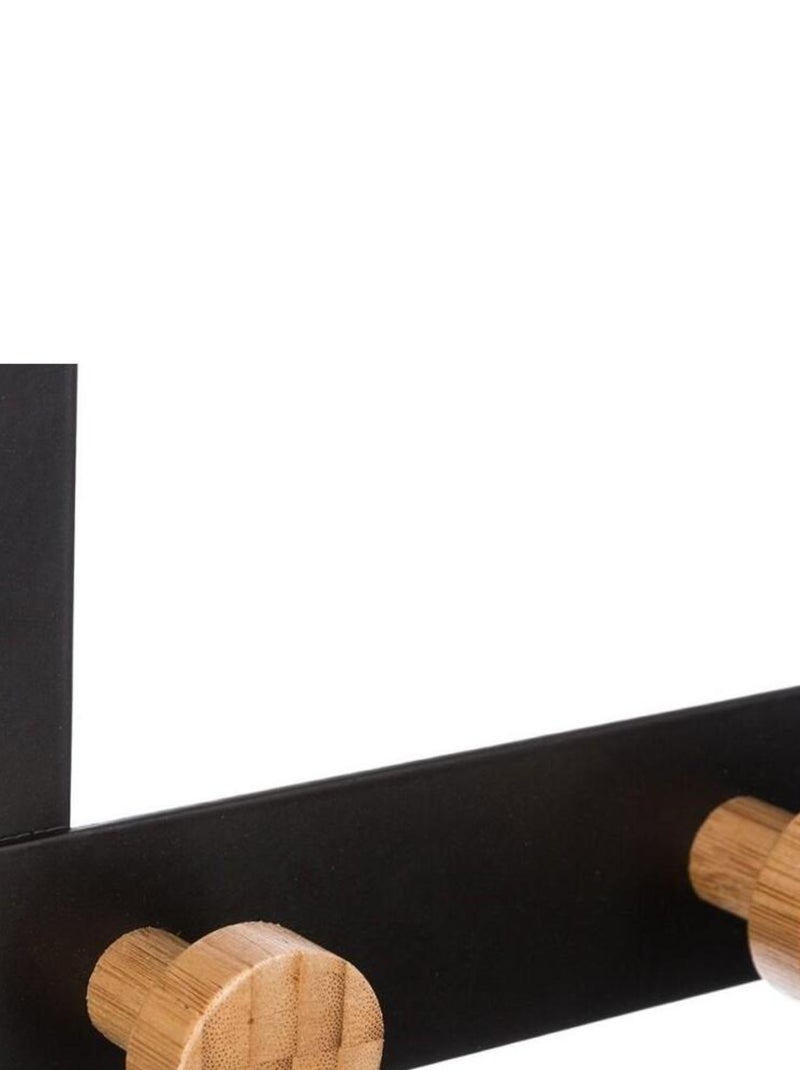 Patère métal bambou 5 têtes pour porte noir Noir - Kiabi