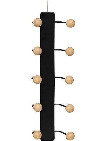 Patère murale 10 crochets en bois et métal BLACKWOOD