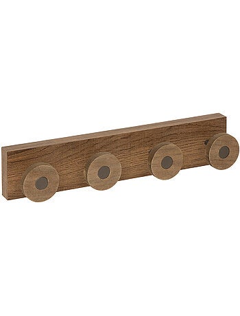 Patère murale 4 crochets en bois design industriel COME