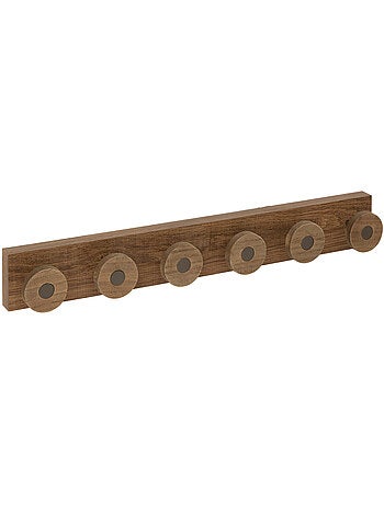 Patère murale 6 crochets en bois design industriel COME