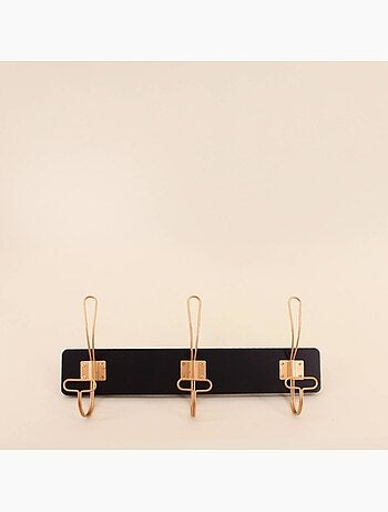 Patère noir et doré en métal 40x18cm