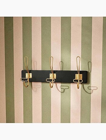 Patère noir et doré en métal 40x18cm