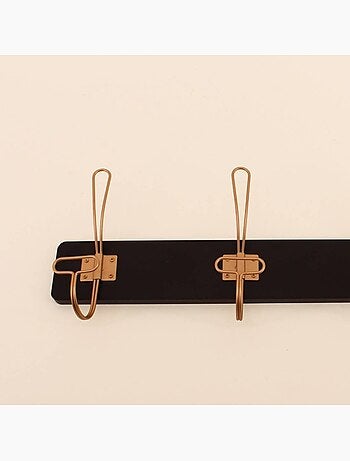 Patère noir et doré en métal 40x18cm