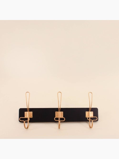Patère noir et doré en métal 40x18cm - Kiabi