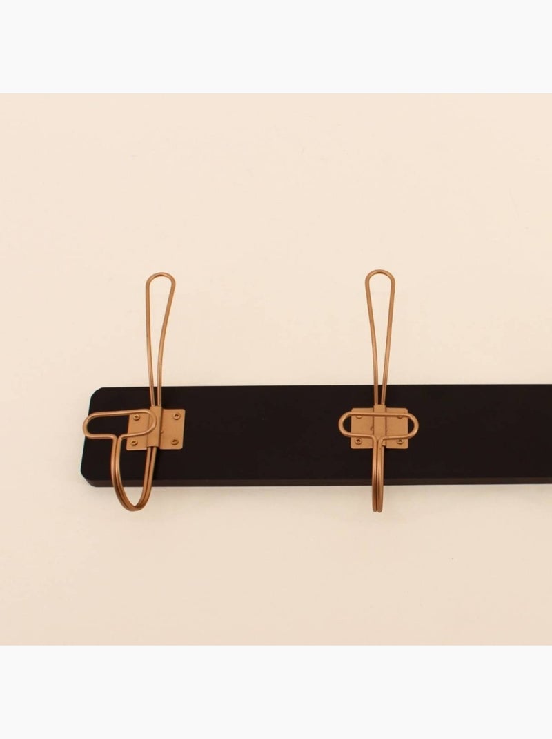 Patère noir et doré en métal 40x18cm Noir - Kiabi