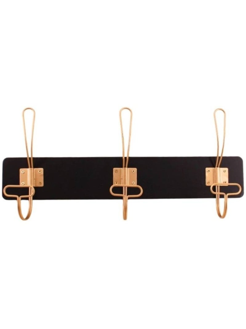 Patère noir et doré en métal 40x18cm Noir - Kiabi