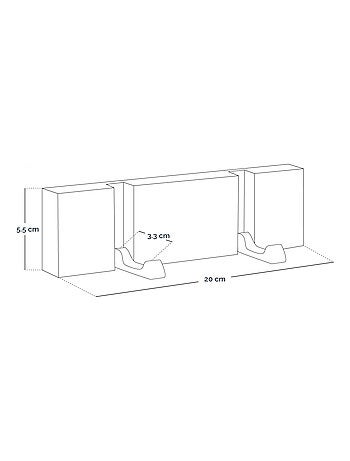 Patère, porte manteau mural rétractable - Bois - 2 crochets - Vivezen