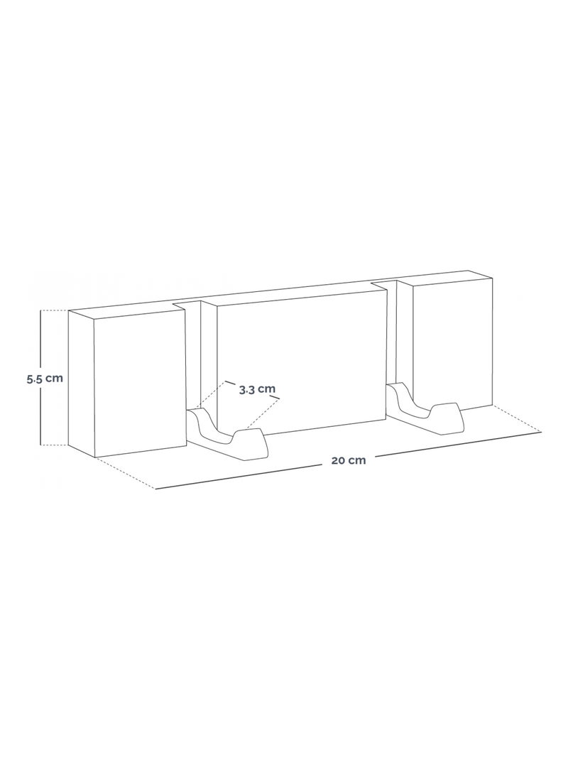 Patère, porte manteau mural rétractable - Bois - 2 crochets - Vivezen Beige - Kiabi