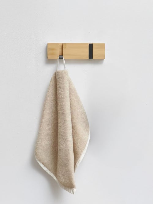 Patère, porte manteau mural rétractable - Bois - 2 crochets - Vivezen - Kiabi