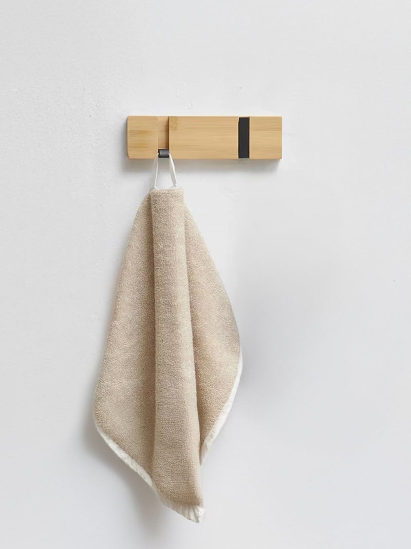 Patère, porte manteau mural rétractable - Bois - 2 crochets - Vivezen Beige - Kiabi