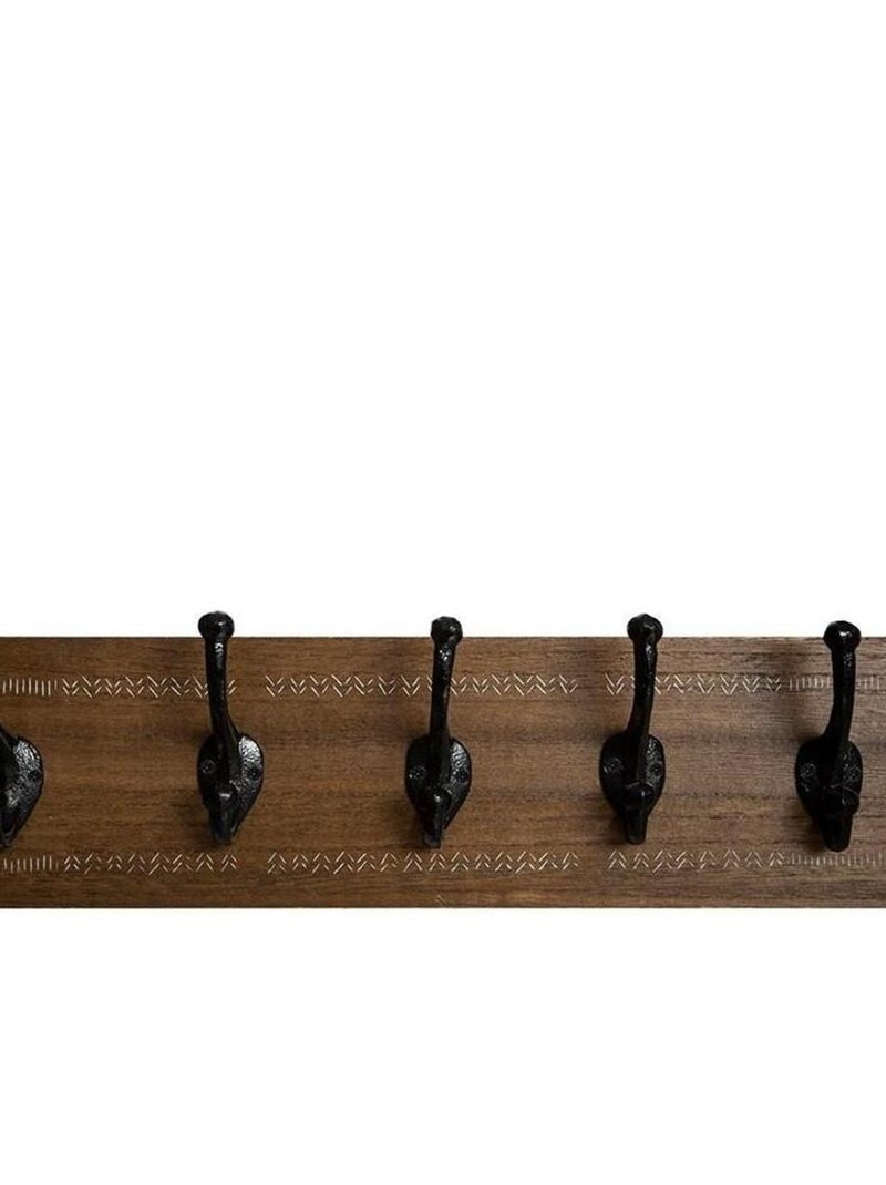 Patère vintage 5 crochets Marron - Kiabi