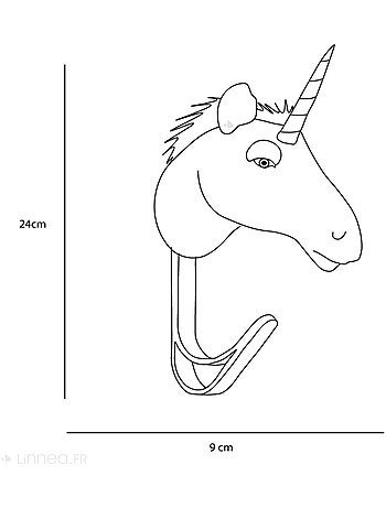 Patères petites têtes collection SOFT ANIMALS Fantastique Licorne