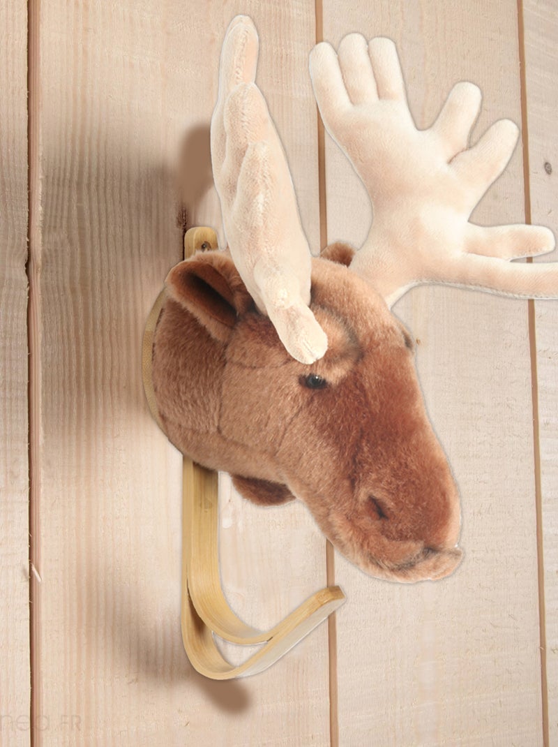 Patères petites têtes collection SOFT ANIMALS Forêt Élan Grand Alfred Marron - Kiabi