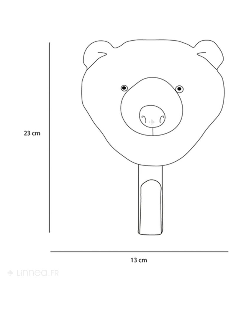 Patères petites têtes collection SOFT ANIMALS Forêt Ours Marron - Kiabi