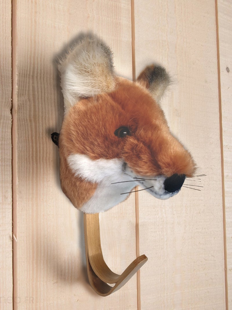 Patères petites têtes collection SOFT ANIMALS Forêt Renard Louis Marron - Kiabi