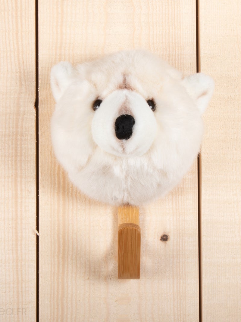 Patères petites têtes collection SOFT ANIMALS Polaire Ours Polaire Basile Blanc - Kiabi