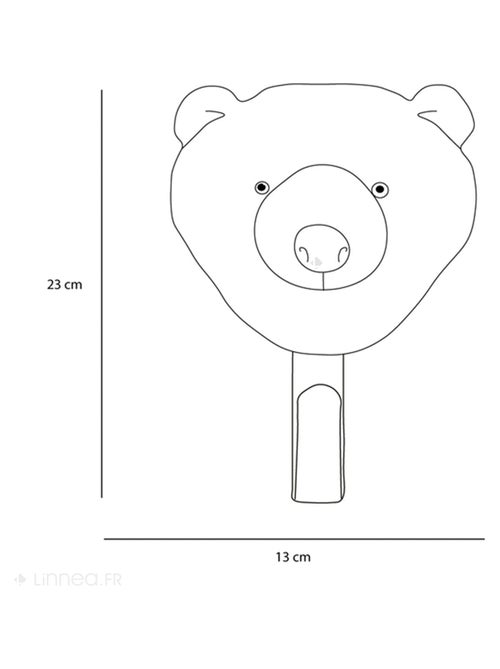 Patères petites têtes collection SOFT ANIMALS Polaire Ours Polaire Basile - Kiabi