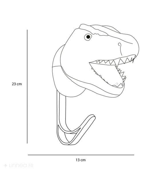 Patères petites têtes collection SOFT ANIMALS Préhistorique T Rex Hendrix - Kiabi