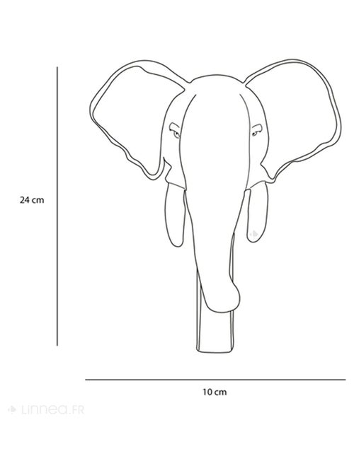 Patères petites têtes collection SOFT ANIMALS Savane Eléphant - Kiabi