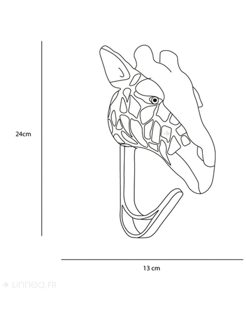 Patères petites têtes collection SOFT ANIMALS Savane Girafe Ruby Marron - Kiabi
