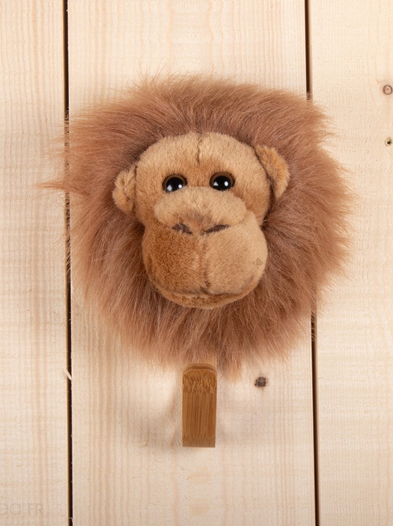Patères petites têtes collection SOFT ANIMALS Savane Orang Outan Marron - Kiabi