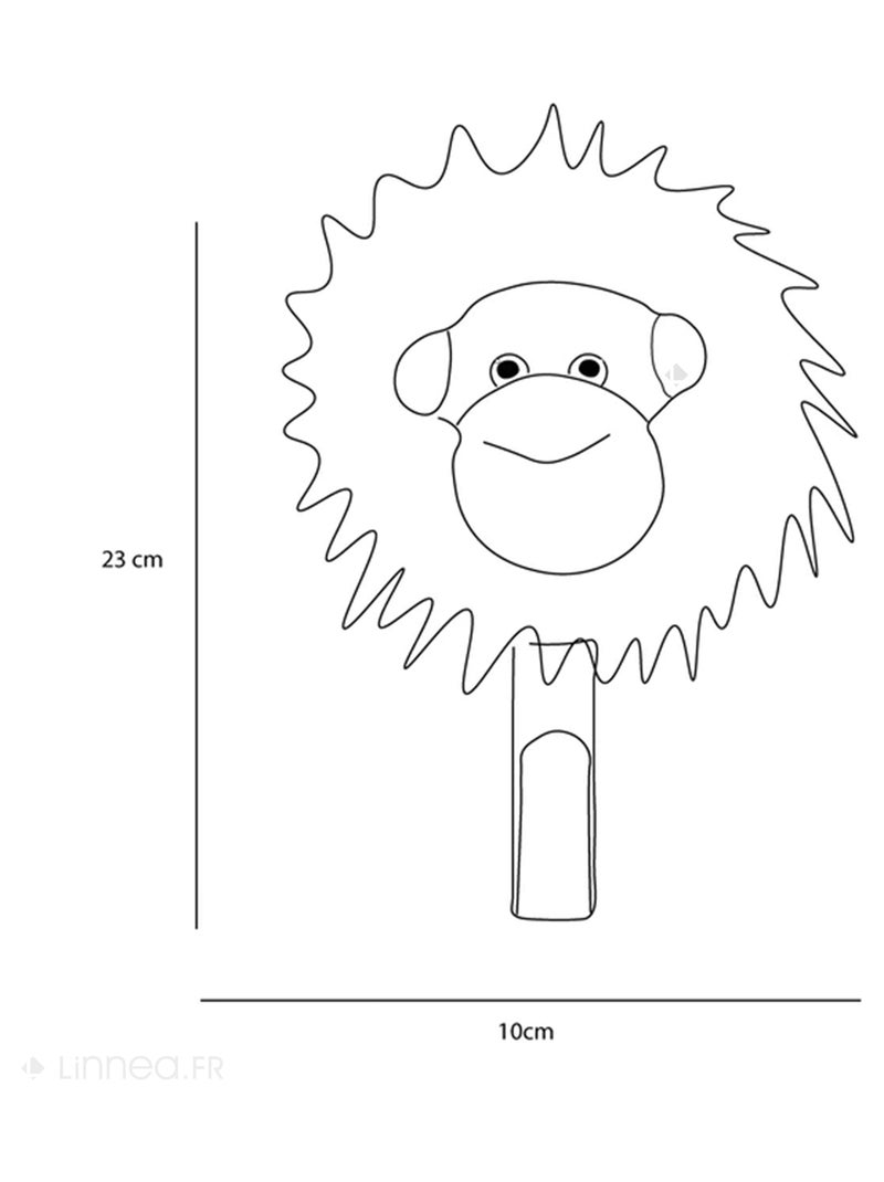 Patères petites têtes collection SOFT ANIMALS Savane Orang Outan Marron - Kiabi