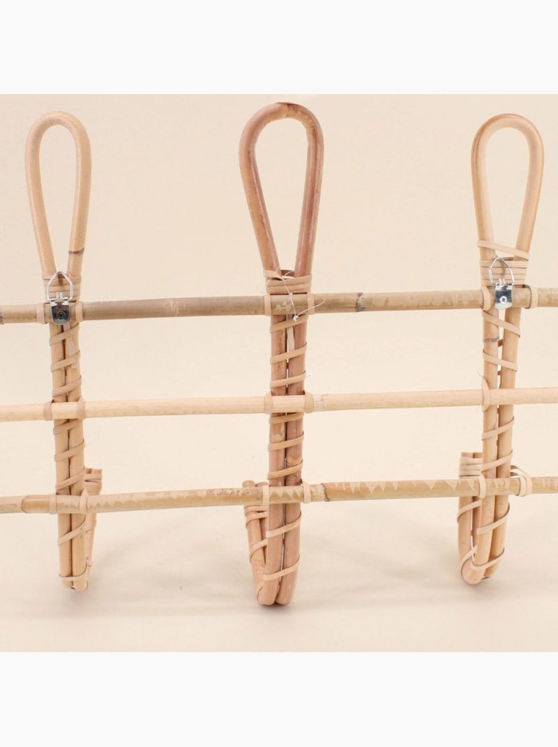 Pat?re 3 crochets en rotin 41cm Beige - Kiabi