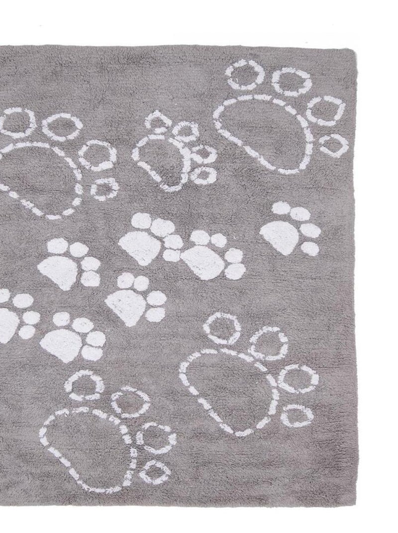 PATTES 100% BIO Tapis enfant en coton Fait main Lavable 30° Care&Fair GOST Gris - Kiabi