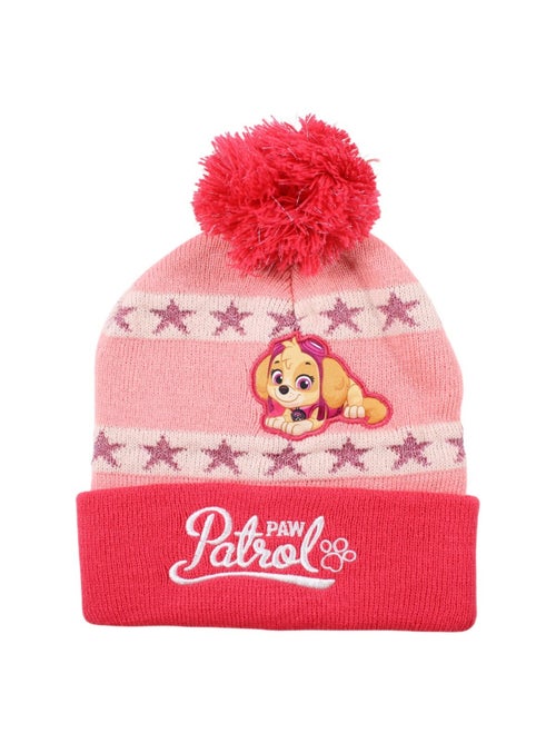 Paw Patrol - Bonnet fille avec pompon imprimé - Kiabi