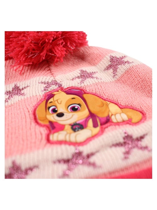 Paw Patrol - Bonnet fille avec pompon imprimé - Kiabi