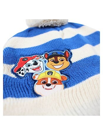 Paw Patrol - Bonnet garçon avec pompon imprimé
